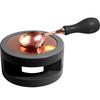 2pcs Black Wax Seal Warmer and Spoon Kit, Wax Melting Pot, Wax Seal Furnace with Wax Melting Spoon for Wax Sealing Stamp