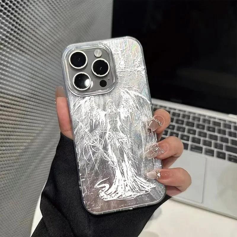 Скульптурный чехол в готическом стиле для IPhone 16 16E 15 14 13 12 11 Pro Max 7 8 Plus X XS XR Защитный чехол Мягкая накладка