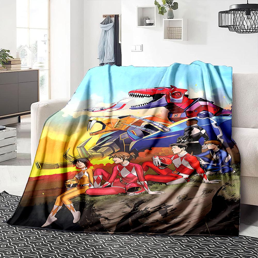 1Pc Power Rangers Teamup Blanket For Couch Bed Plush Cozy Fuzzy Blanket Super Soft Warm Blankets For Fall And Winter 0918261