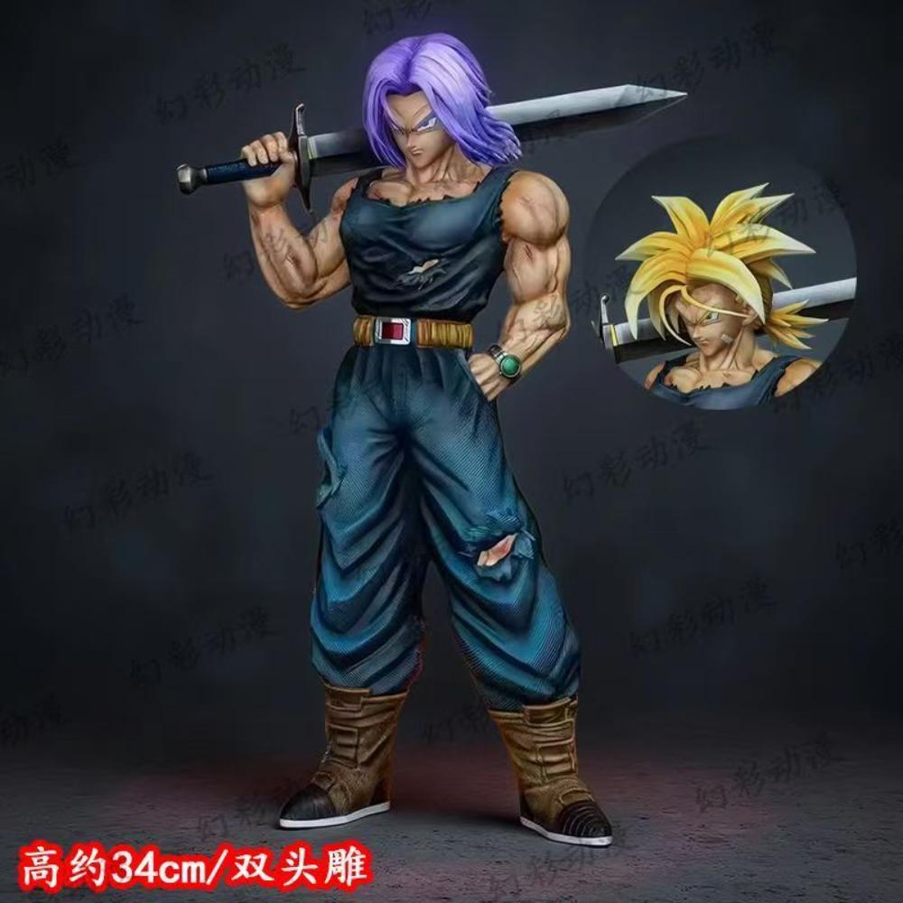JJ Studio Фигурка Транкс Dragon Ball Z Стиль Меча Сменные Головы ПВХ 34см/13.39Дюйма Аниме Коллекционная Модель Подарок Декор