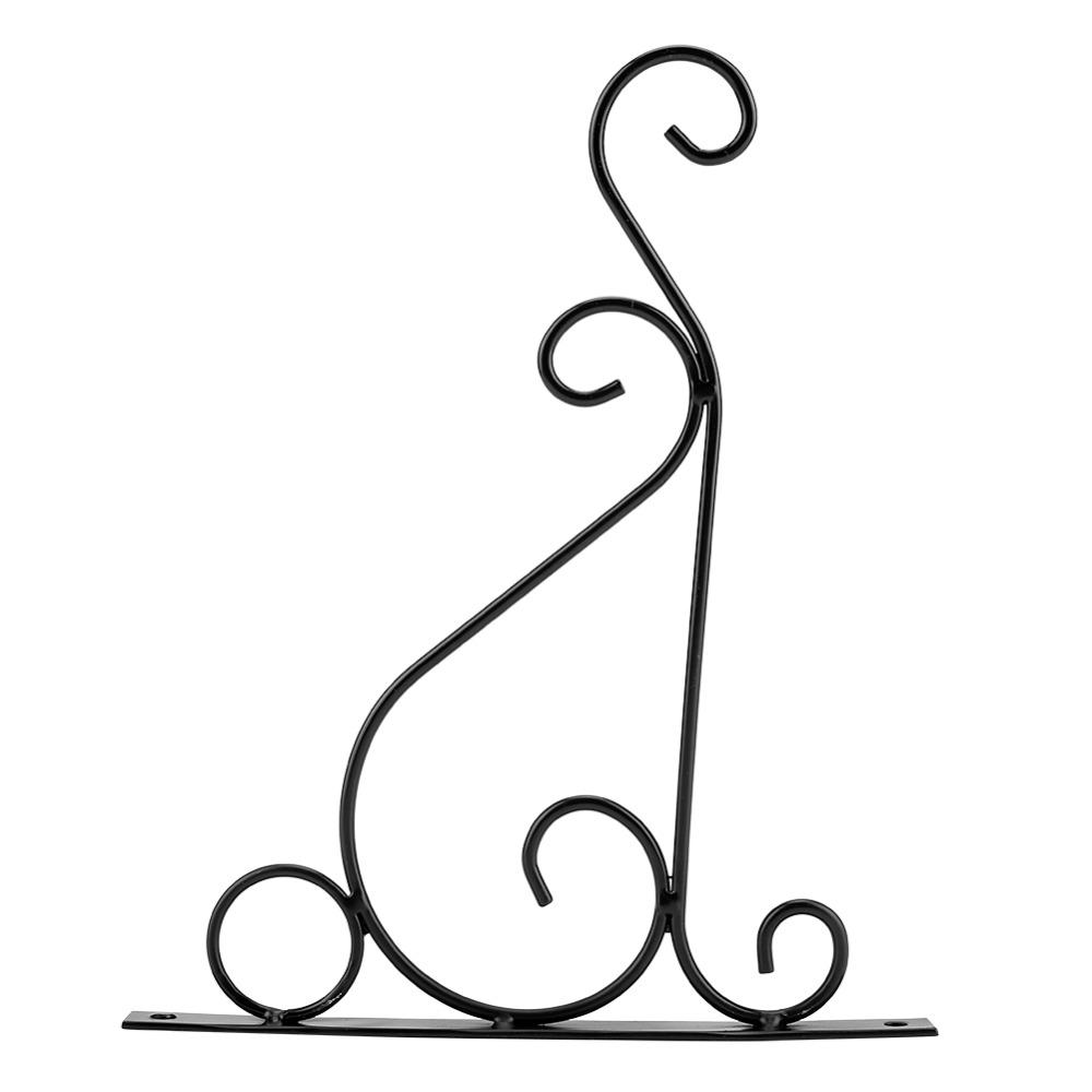 Black Plant Bracket Iron Flower Pot Hook Durable Wall Mounted Plant Hanger
