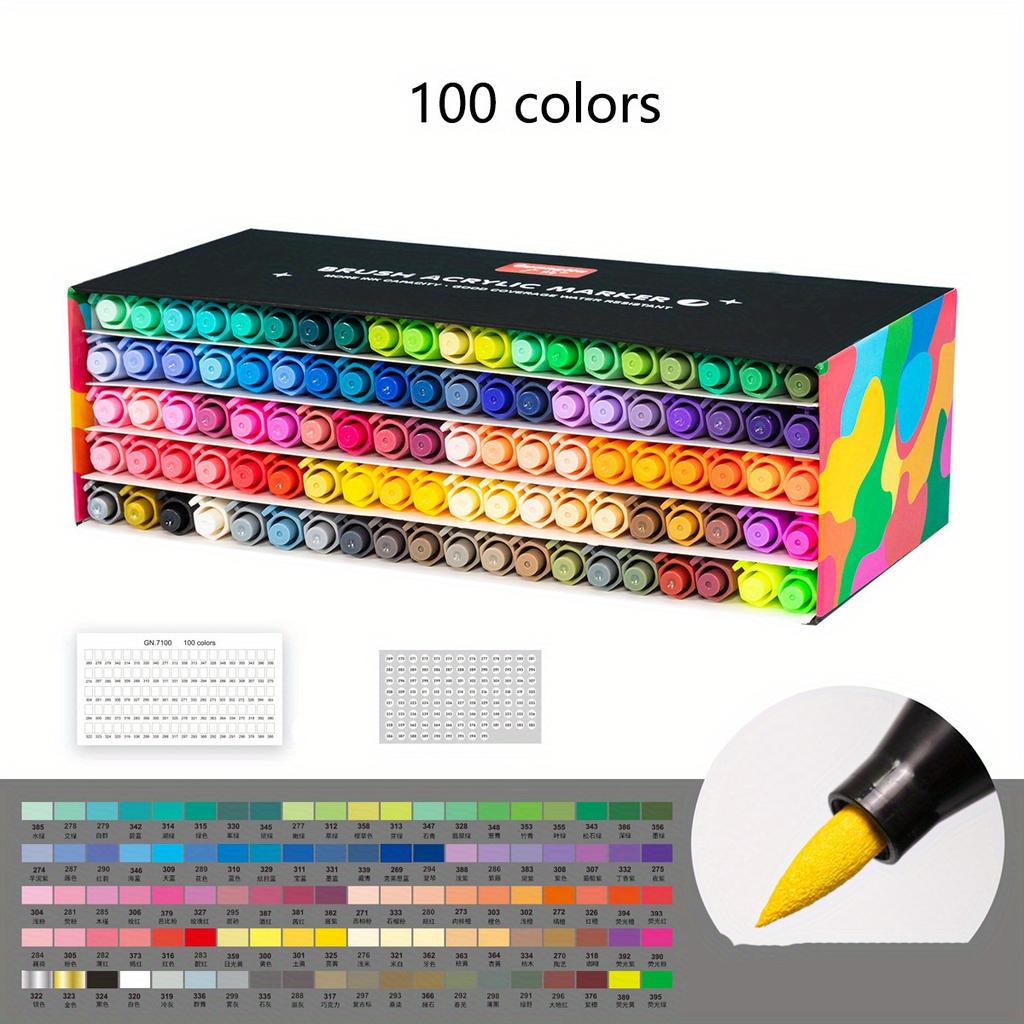 Набор маркеров 12-100 цветов с тонким и острым наконечником - профессиональные художественные маркеры для взрослых, идеально подходят для рисования, набросков, раскрашивания и анимации