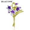 Purple Flower Brooch Women’s Brooch for Coat Suit Laple Pins Badage Wedding Party Jewelry New Year Gifts