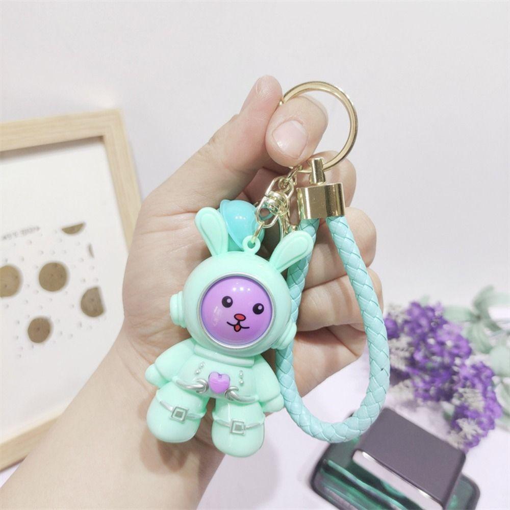 Funny Finger-guessing Game Keychain Creative Rabbit Pendant Face-changing Keyring  Backpack Decor