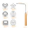 Aluminum Rosette Mold Iron Maker Waffle Alloy Frying Snack Mold Funnel Cookie Bake Mold Bunuelos Mold with Handle Baking Tool