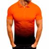 European and American Style Men's Spring and Summer Top Casual Turn Down Collar Sports T-Shirt Gradient 3D Print Short Sleeve Polo Shirt