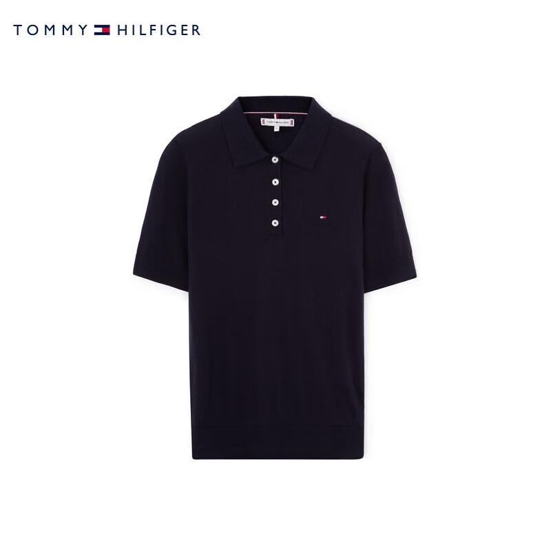 Tommy Hilfiger Женская поло трикотажная футболка с коротким рукавом в полоску из смеси лиоцелла
