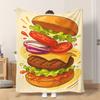 1pc Flannel Blanket Delicious Burger Ingredients Soft Comfortable And Warm This Nap Blanket/Sofa Blanket Is Suitable for All Seaso