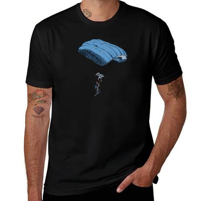 Парашютный T-shirt футболка мужчина хлопковые футболки для мужчины футболки с принтом хлопковые футболки мужчина 100% T-Shirt