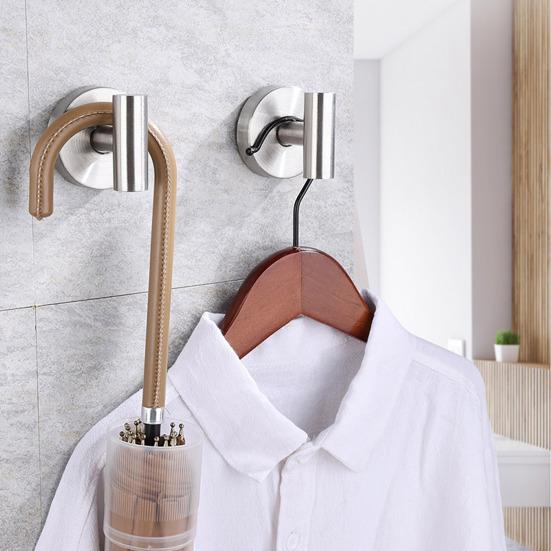 2Pcs Wall Mounted Towel Hooks Suction Cup Hooks Strong Load-bearing Simple Installation Coat Robe Hanger Storage Hooks