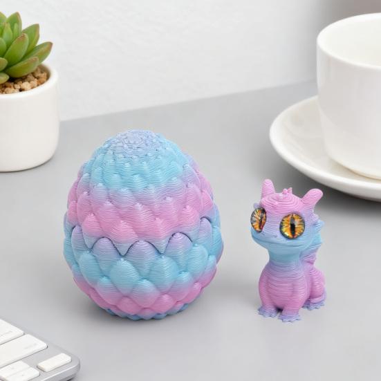 3D Printed Dragon Egg Figurine Mini Dragon Egg Statue Miniature Dragon Egg with Dragon Inside Desktop Decoration Ornament