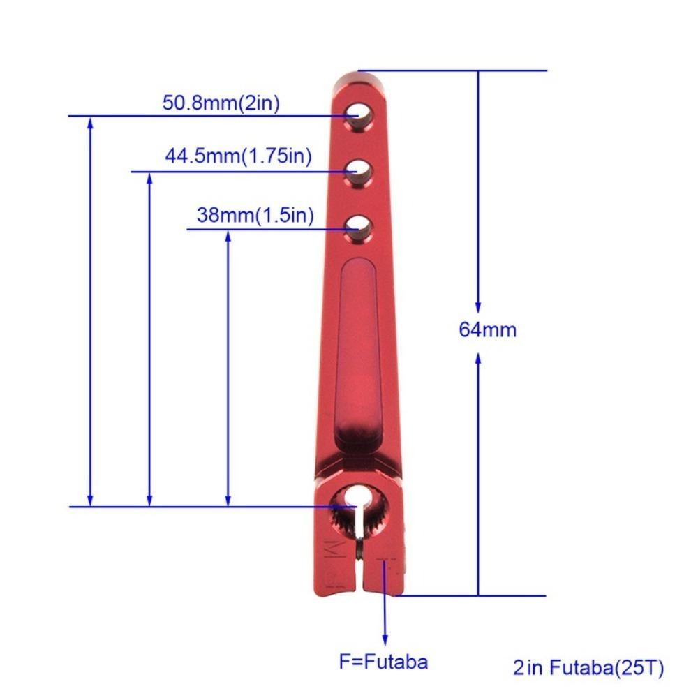 New Aluminum Alloy CNC Servo Arm 25T 1/1.25/1.5/1.75/2 Inch Steering Horn Red Durable Servo Swing Arm for RC Airplane