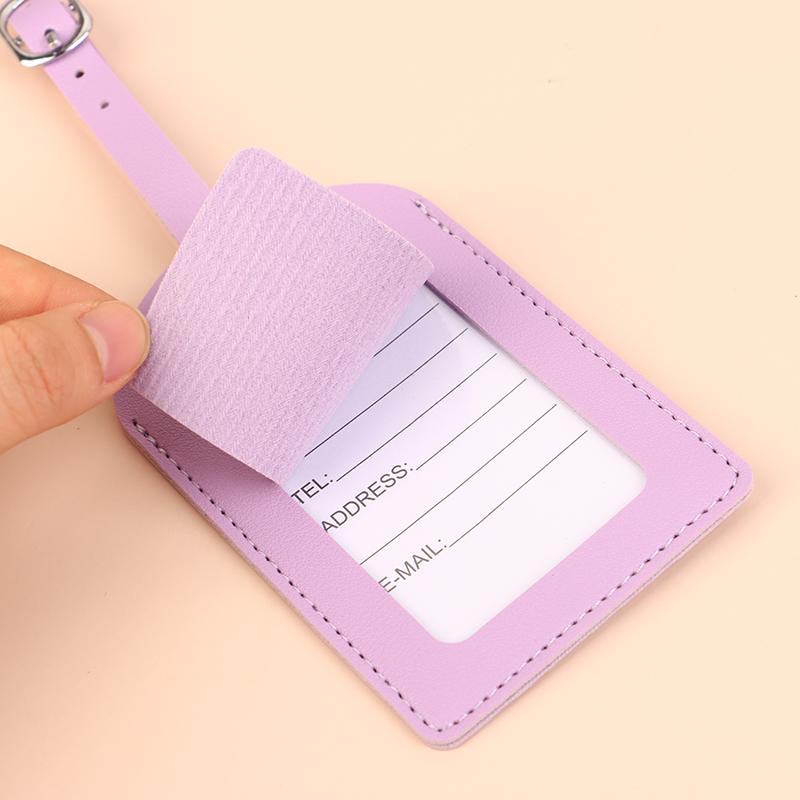 1 шт. Портативная бирка для багажа из искусственной кожи, идентификационная этикетка для чемодана, багажная доска, имя бирки, адрес, держатель для проездного паспорта