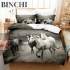 Комплект постельного белья Galloping Horse, комплект пододеяльников, постельное белье с 3D-печатью, комплект постельного белья размера Queen, модный дизайн