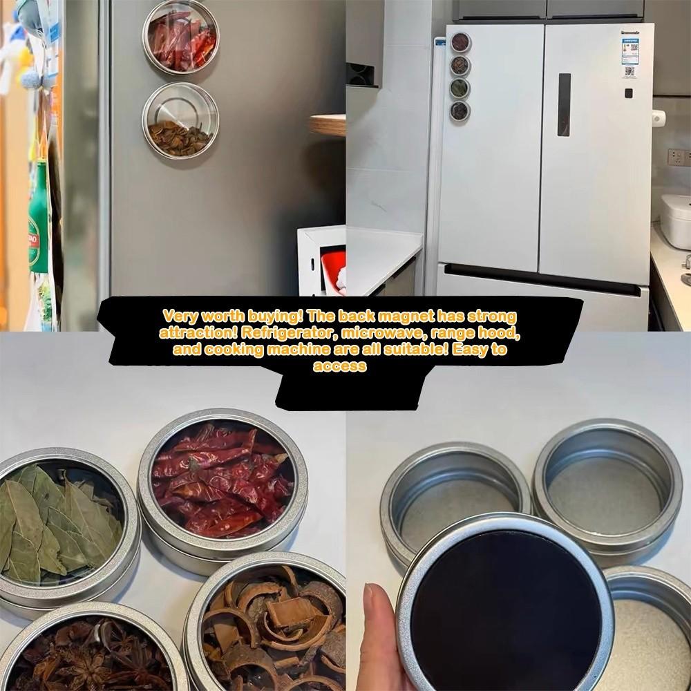 Железные магнитные баночки для специй с наклейками, коробка для порошка, новые запечатанные, коробка для хранения барбекю, для использования на кухне