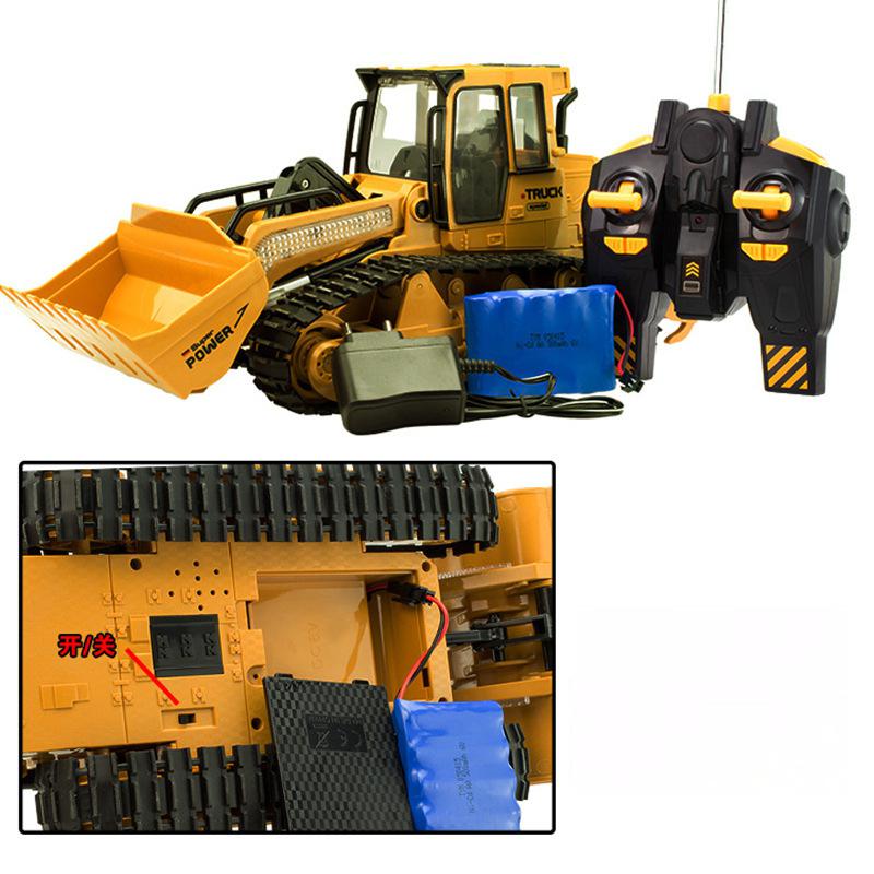 Big RC Truck Bulldozer Dumper Caterpillar Tractor Model Engineering Car Excavator Push Soil Music Lighting Effects Kids