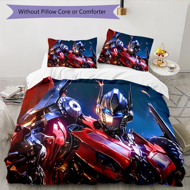 3pcs Transformers2 Design Cover Set - HD Printed Bedding with 1 Cover and 2 Pillowcases - Perfect for Home and Dorm Decor