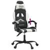 Gaming Chair Black and White Artificial Leather