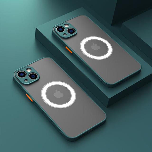 Магнитный чехол для телефона с беспроводной зарядкой для Iphone 14 13 12 11 Pro Max Xr Xs Max 13pro 14 Plus противоударный матовый бампер прозрачный чехол