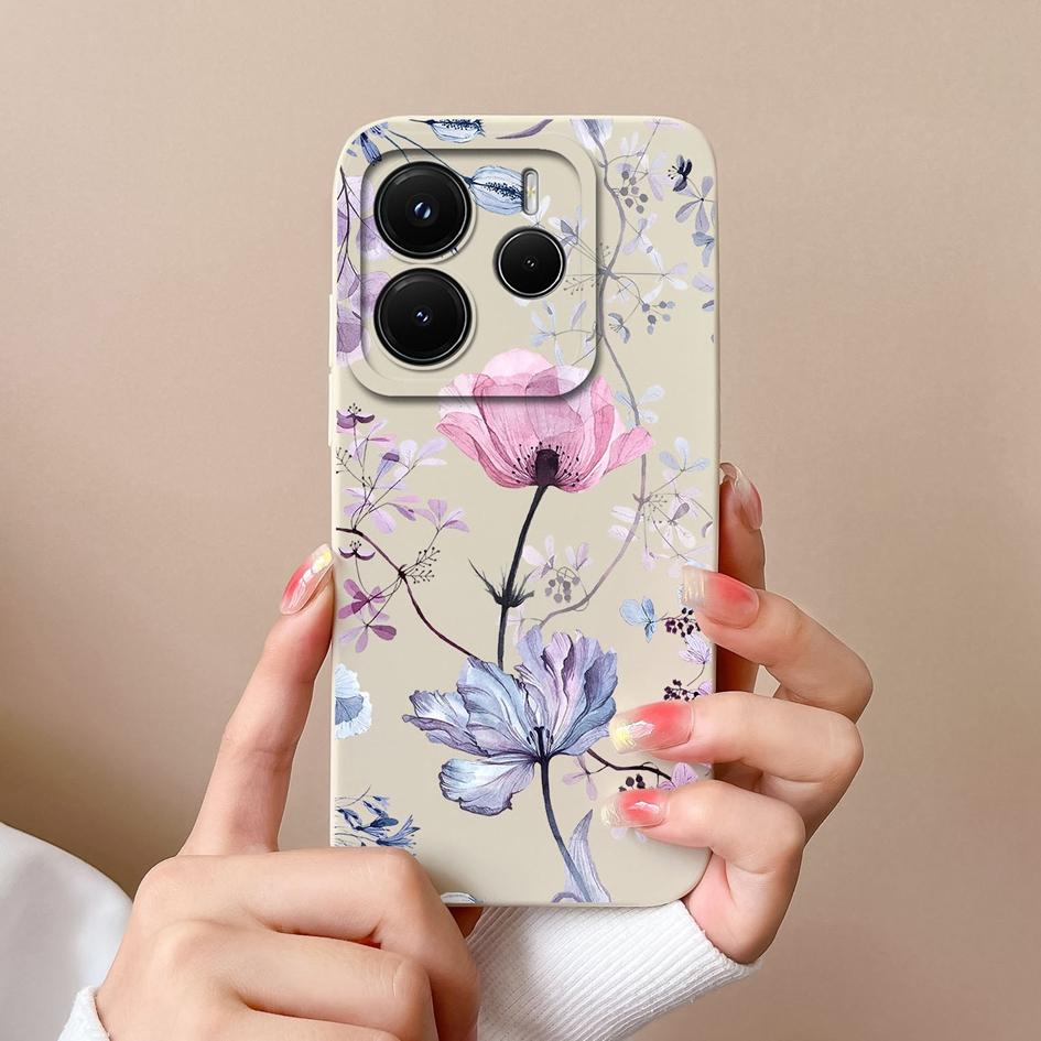 Чехол для телефона Redmi Note 11 12 14 12S 12R 12Turbo 11S 11E 11T 14S Pro Plus 4G 5G Роскошный цветочный жидкий силиконовый защитный чехол для камеры для Redmi Capa