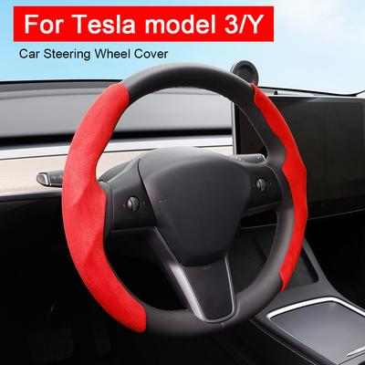 For Tesla Model 3/Y Highland Juniper Steering Wheel Cover Anti-Slip Sport Style Car Interior Accessories