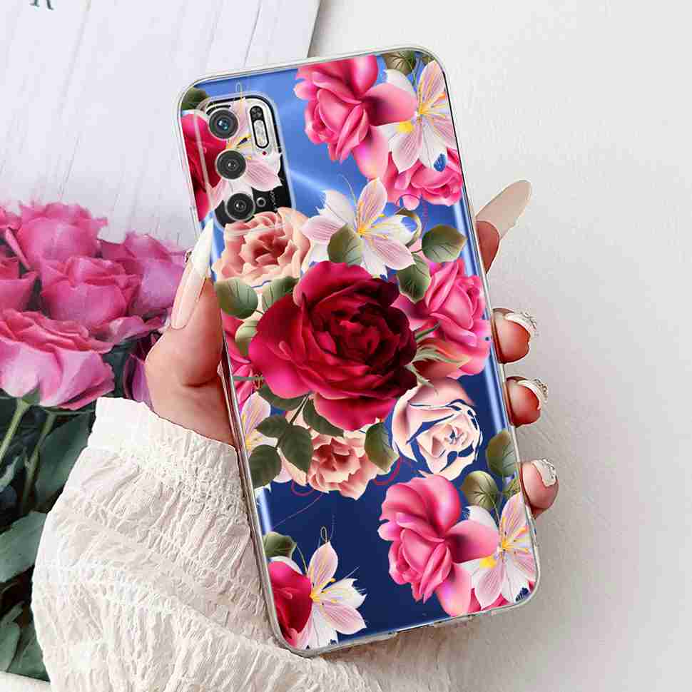 Чехол для Redmi Note 10 5G Модный Розовый Бант Мягкий Силикон ТПУ Задняя Крышка Для Xiaomi POCO M3 Pro 5G 6.5" Ударопрочные Чехлы для Телефона