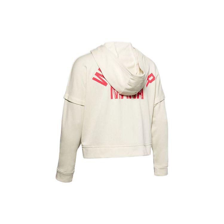 Under Armour Project Rock Terry Hoodie Женские толстовки Белый 1351807-110