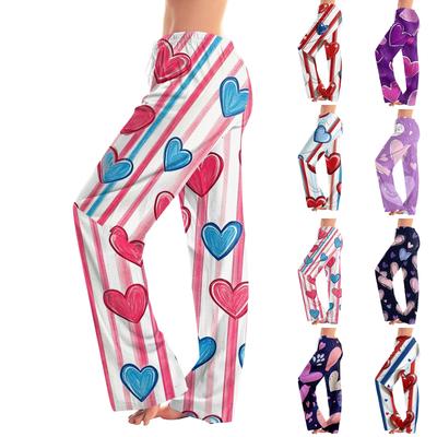 Женские пижамные штаны, одежда для сна, повседневные брюки с эластичной резинкой на талии, удобные прямые свободные брюки для йоги