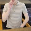 Summer New Pure Cotton Business Men's Short-sleeved T-shirt Printed Casual Youth Lapel Men's Polo Shirt for Men