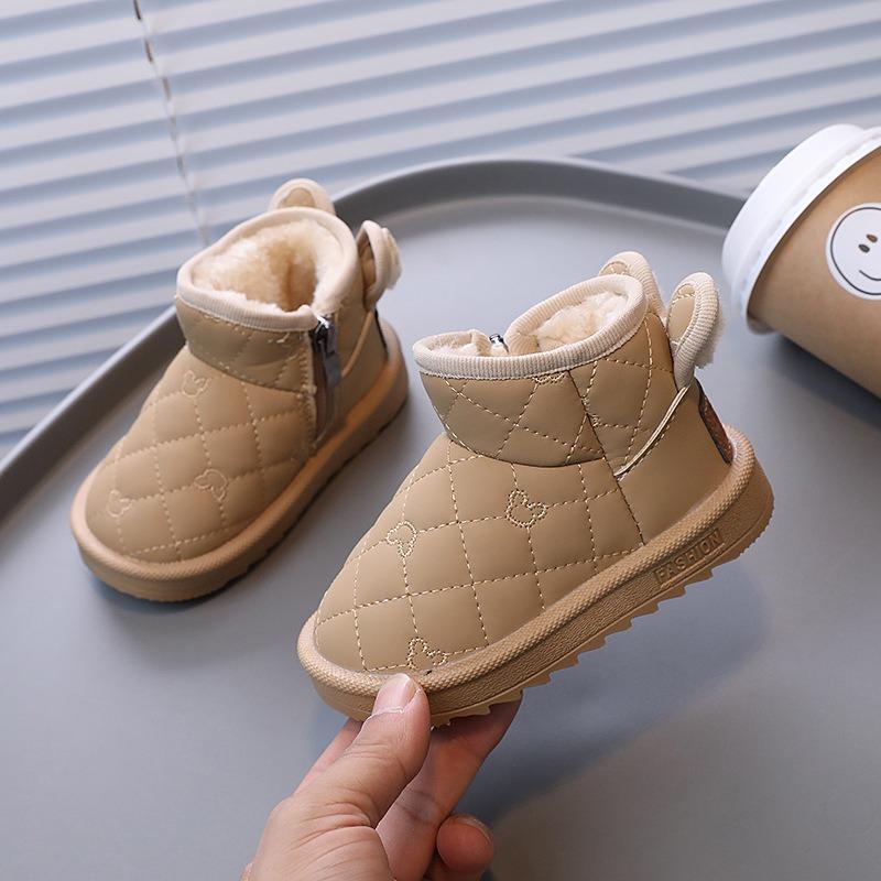 Корейская версия милых детских зимних ботинок, детская хлопковая обувь, зимняя детская обувь для малышей, женские бархатные утолщенные хлопковые ботинки