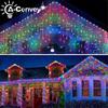 Christmas Lights Waterfall Outdoor 4M Droop 0.4-0.6m AC220V EU Plug Icicle Led Fairy Lights Curtain String Lights Party Garden Decoration