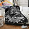 Mystery Cat and Satan  Fluffy Blanket  Warmth Soft Plush Sofa Throw  Square  Blanket Tourist blanket{Customize Your Picture}