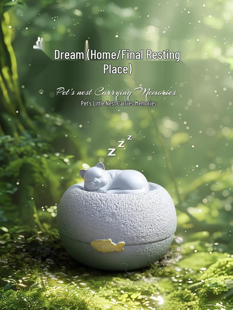 Pet Memorial Resin Urn for Cat and Dog Cremation Ash Storage