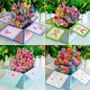 Greeting Card 3D Pops-up Bouquet Rose/Lily/Sunflower/Tulip Paper Flowers Daisy/Carnation