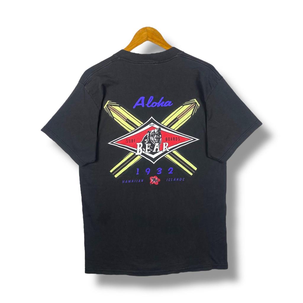 Vintage 90's BEAR SURFBOARDS Aloha Hawaiian Islands Surf Tee Shirt Large Size