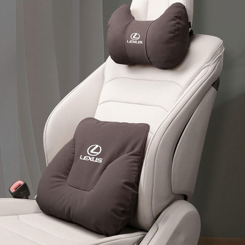 Замшевая подушка под голову и поясницу для автомобиля, автомобильные аксессуары для Lexus RX330 IS250 Ct200h ES300h RX350 LS460 GX470, подушка для шеи, поддержка поясницы