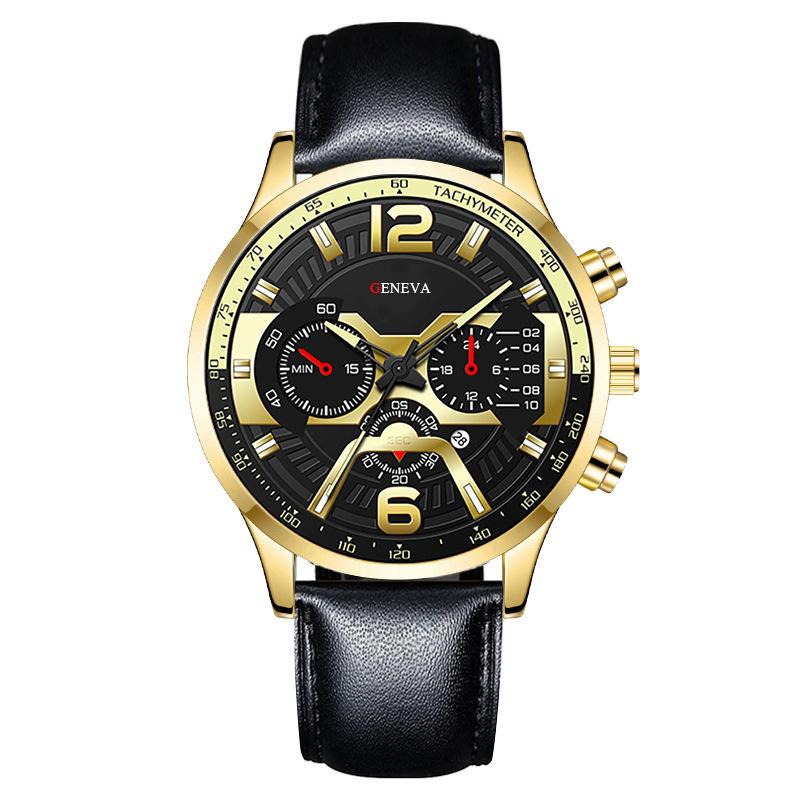 Мужские часы Мужские часы Модные тенденции Календарь Шестиконтактный ремень Часы Кварцевые часы Светящиеся часы