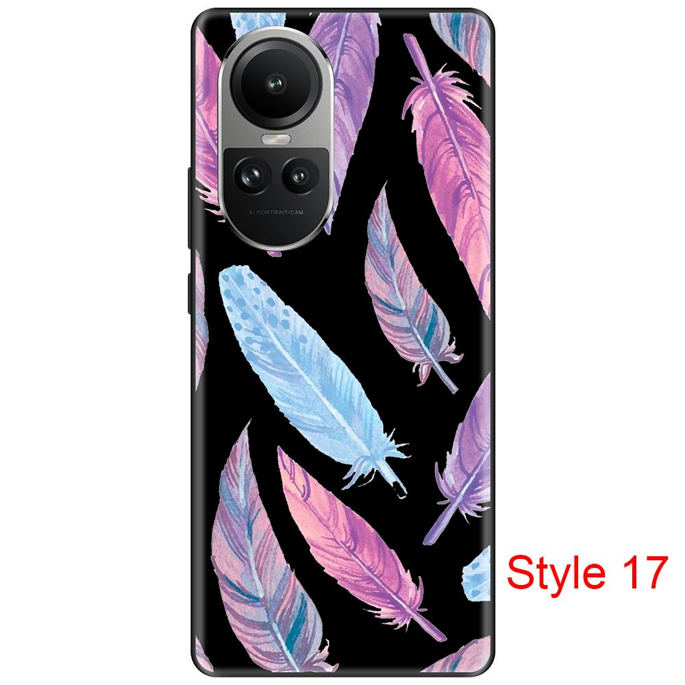 Чехол для Oppo Reno10 Pro 10, роскошный черный на OppoReno10, 6,67 дюйма, полная защита, противоударный силиконовый бампер, мягкий ТПУ