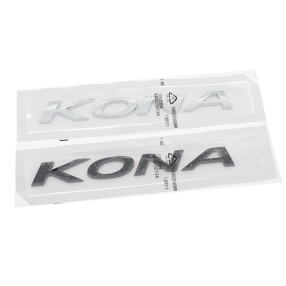 1PC 3D ABS KONA Car Letter Logo Sticker Tail Decoration Badge Auto Rear Trunk Emblem Decal Accessories