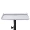 Aluminium Hair Salon Instrument Tray Adjustable Height Trolley Beauty Tools No Cup Silver