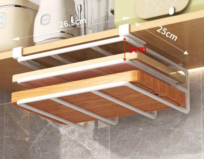 Kitchen Non-punching Multi-functional Pot Lid Cutting Board Placement Storage Rack Cabinet Hanging Cabinet Lower Hanger