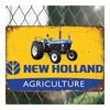 Винтажный трактор New Holland Металлическое настенное искусство Постер, Декоративный знак для улицы