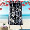 Vintage Floral Dragon Print Beach Towel, Large Soft Quick Dry Towel for Beach Camping Swimming