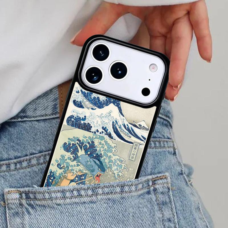 Синяя Волна Японское Море Серфинг Чехол для Телефона для iPhone 16e 15 14 13 12 17 Pro Max Plus Air 17pro Чехол