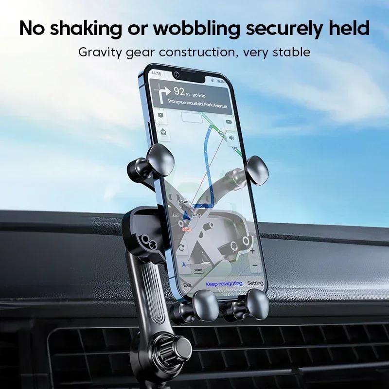 360° Rotatable Gravity Car Phone Holder In Air Vents Clip Mount Smartphone Holder With Extension Rod Bracket GPS Support