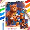 Digital Oil Painting Art Painting Bear and Dog Handmade Diy Home Decorations
