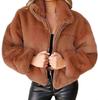 Women's Autumn/Winter Rabbit Hair Faux Fur Zipper Cardigan Coat
