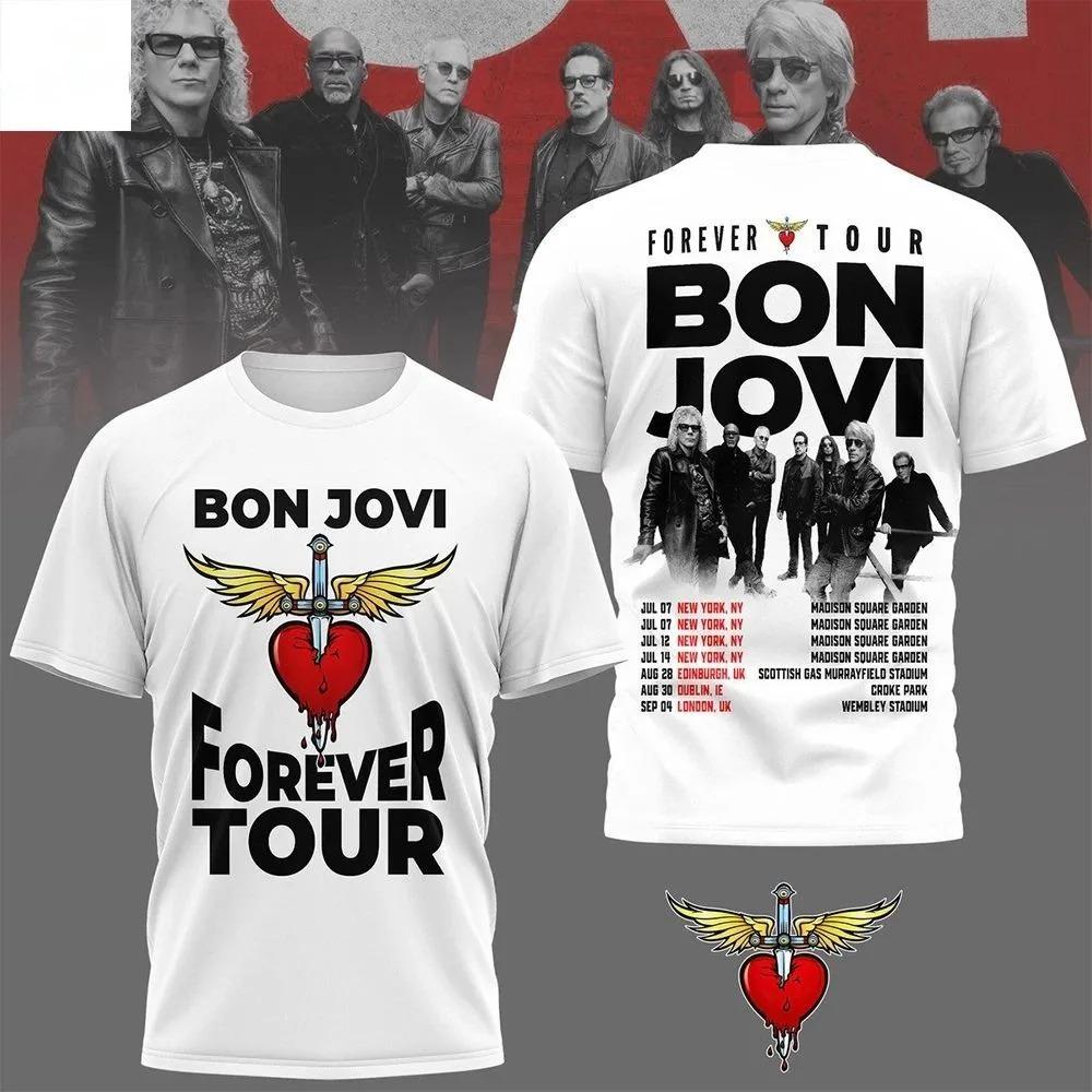 Bon Jovi "These Days" Рок-альбом 90-х Фото группы Винтажная стирка Оверсайз Уличная одежда Концертный мерч для фанатов Футболка Топ для любителей рок-музыки Коллекционеров группы