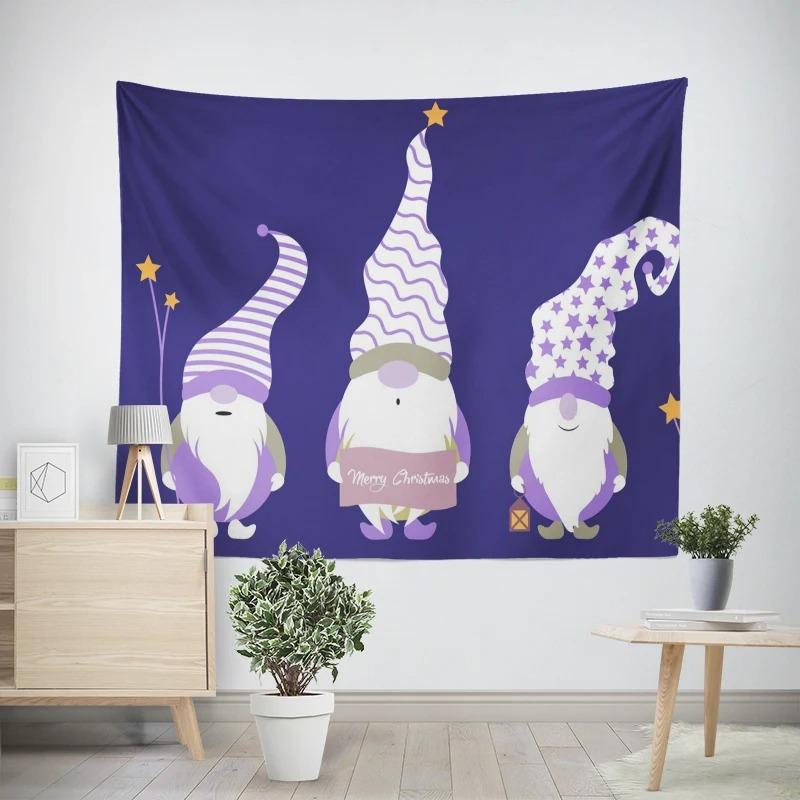 Рождество Новый год Розовый узор снеговика Гостиная Спальня Декоративный гобелен