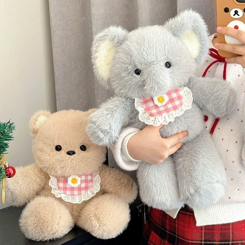 Забавные плюшевые игрушки Бегущий Медведь Мультяшный Кролик 40 см Набитое Животное с Слюнявчиком Набитая Кукла-Компаньон Дети